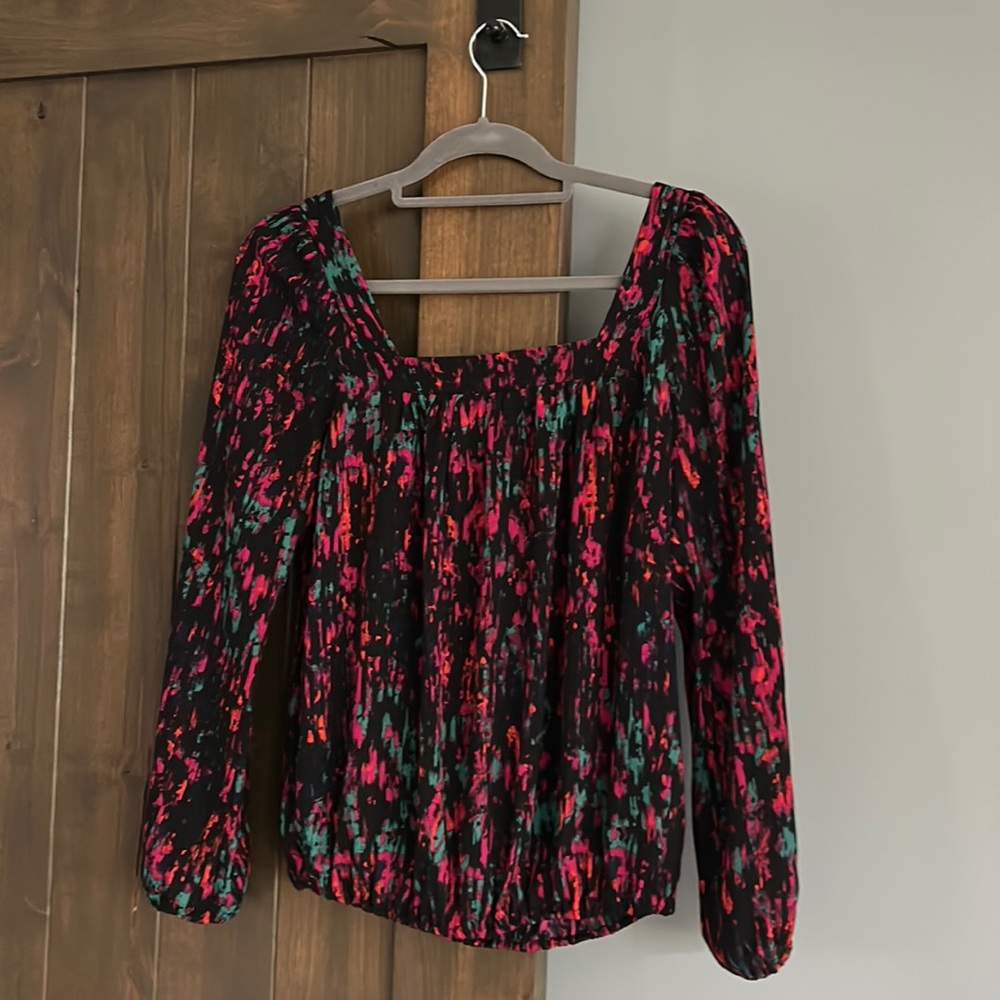 Allison Joy | Evereve | Square Neckline Multicolored Blouse